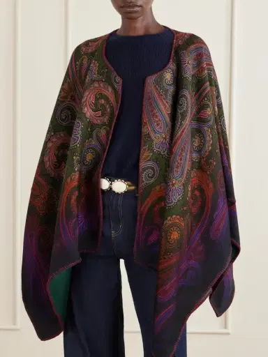 Etro Reversible Paisley-jacquard Wool-blend Cape | Thumbnail 3 Etro Reversible Paisley-jacquard Wool-blend Cape | Thumbnail 3