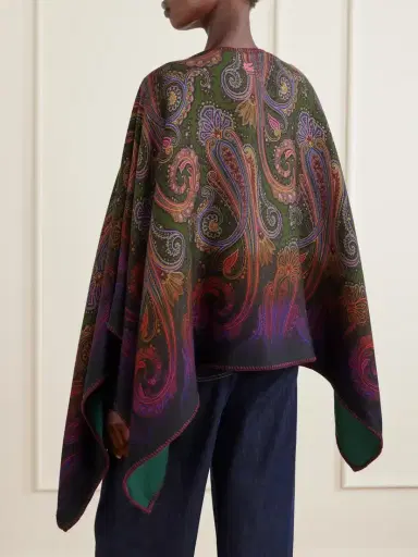 Etro Reversible Paisley-jacquard Wool-blend Cape | Thumbnail 4 Etro Reversible Paisley-jacquard Wool-blend Cape | Thumbnail 4