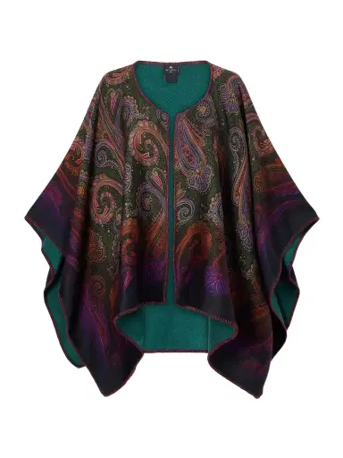 Etro Reversible Paisley-jacquard Wool-blend Cape | Thumbnail 1 Etro Reversible Paisley-jacquard Wool-blend Cape | Thumbnail 1