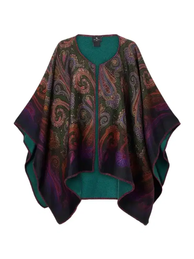 Etro Reversible Paisley-jacquard Wool-blend Cape