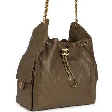 Chanel Chanel Medium 25 Hobo Bag Dark Khaki Caviar Antique Gold Hardware | Thumbnail 2
