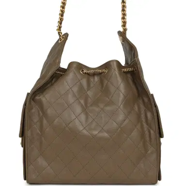 Chanel Chanel Medium 25 Hobo Bag Dark Khaki Caviar Antique Gold Hardware | Thumbnail 4