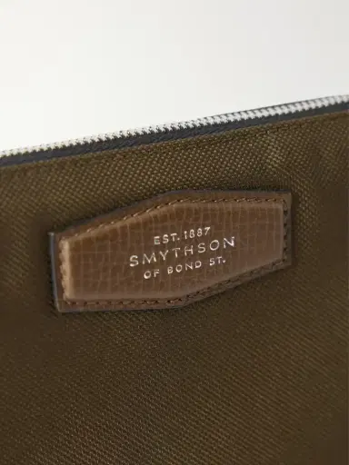 Smythson Norton Leather-trimmed Canvas Pouch | Thumbnail 3
