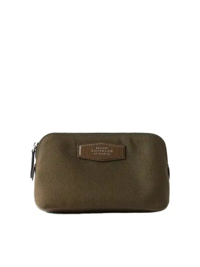 Smythson Norton Leather-trimmed Canvas Pouch