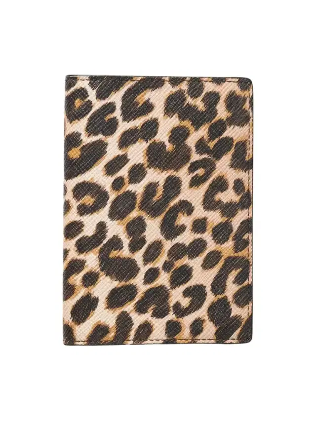 Smythson Panama Leopard-print Leather Passport Holder