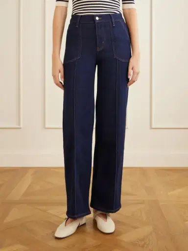 Frame Le Slim Palazzo Pintuck Pocket High-rise Wide-leg Jeans | Thumbnail 3 Frame Le Slim Palazzo Pintuck Pocket High-rise Wide-leg Jeans | Thumbnail 3