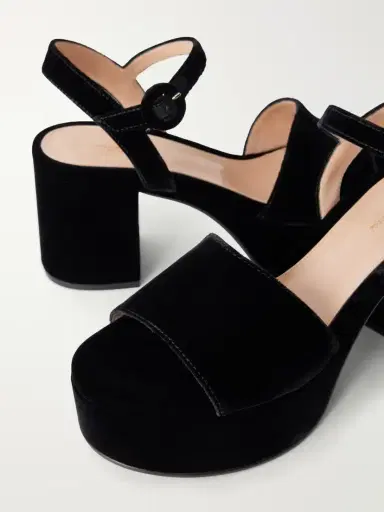 Gianvito Rossi Carol 35 Velvet Platform Sandal | Thumbnail 5