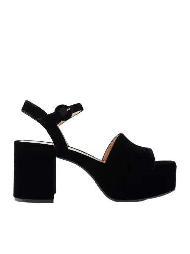 Gianvito Rossi Carol 35 Velvet Platform Sandal | Thumbnail 1