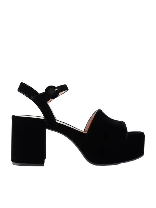 Gianvito Rossi Carol Velvet Platform Open-toed Sandal