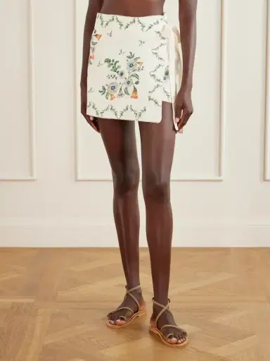 Agua by Agua Bendita Luna Brisa Floral-printed Linen Pareo | Thumbnail 3