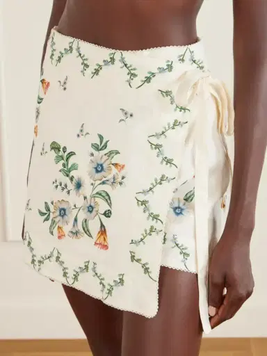 Agua by Agua Bendita Luna Brisa Floral-printed Linen Pareo | Thumbnail 5