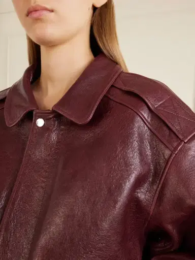 Rabanne Shearling-trimmed Textured-leather Jacket | Thumbnail 6