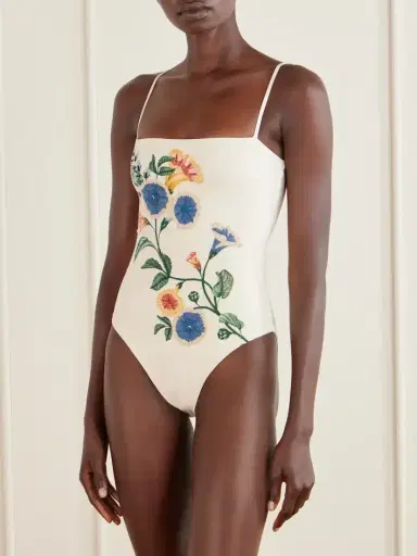 Agua by Agua Bendita Durazno Brisa Floral-embroidered Recycled Swimsuit | Thumbnail 2 Agua by Agua Bendita Durazno Brisa Floral-embroidered Recycled Swimsuit | Thumbnail 2