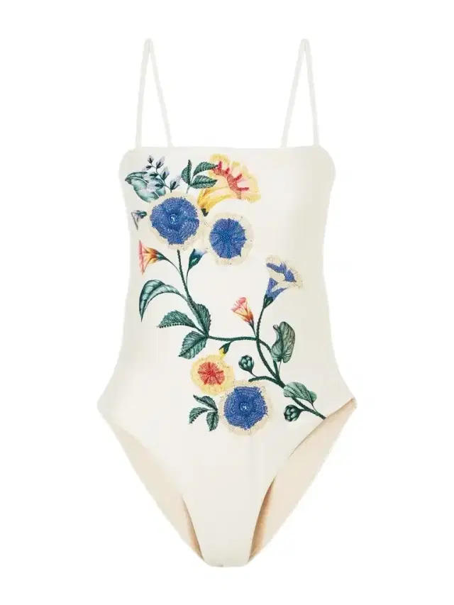 Agua by Agua Bendita Durazno Brisa Floral-embroidered Recycled Swimsuit