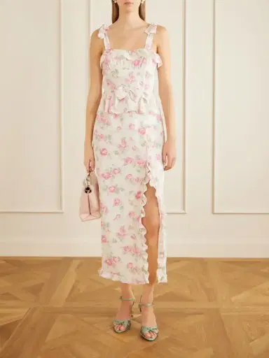 Alessandra Rich Ruffled Floral-print Silk Dress | Thumbnail 2
