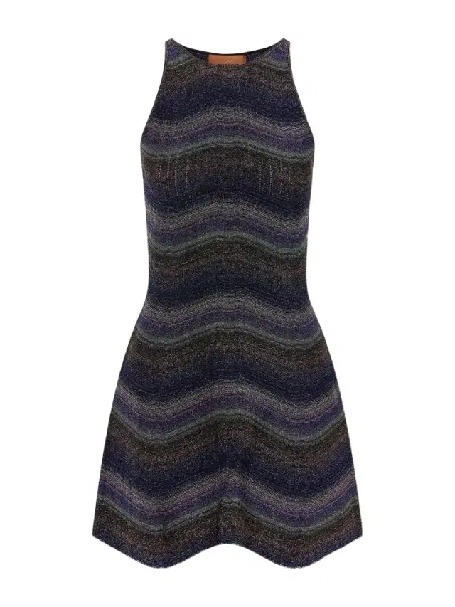 Missoni Metallic Striped Crochet-knit Mini Dress