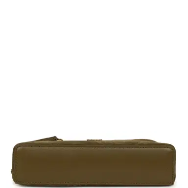 Chanel Chanel Top Handle Long Vanity Case with Chain Dark Khaki Suede Gold Hardware | Thumbnail 6