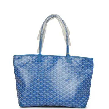 goyard Goyard Goyardine Canvas Sky Blue Artois MM Tote Palladium Hardware | Thumbnail 1