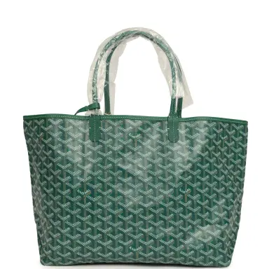 goyard Goyard Goyardine Hand-Painted Dog Green Saint Louis PM Tote Bag Palladium Hardware | Thumbnail 4