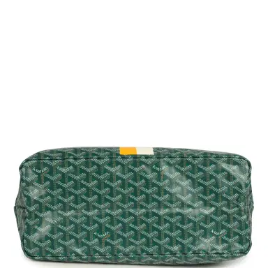 goyard Goyard Goyardine Hand-Painted Dog Green Saint Louis PM Tote Bag Palladium Hardware | Thumbnail 8