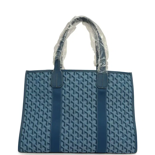 goyard Goyard Goyardine Jacquard Ocean Blue Villette MM Bag