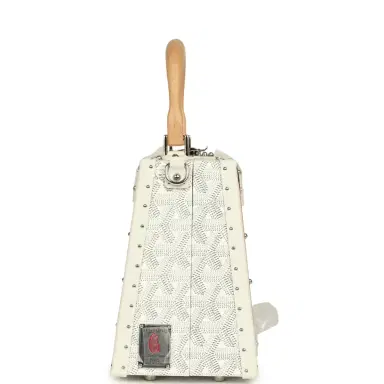goyard Goyard Goyardine Saigon Mini Trunk White Cervon Calfskin Palladium Hardware | Thumbnail 3 goyard Goyard Goyardine Saigon Mini Trunk White Cervon Calfskin Palladium Hardware | Thumbnail 3