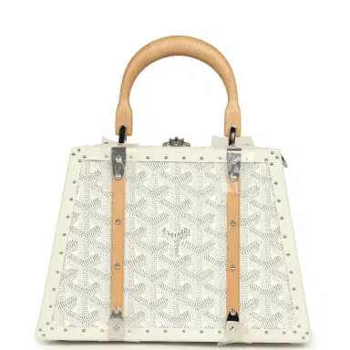 goyard Goyard Goyardine Saigon Mini Trunk White Cervon Calfskin Palladium Hardware | Thumbnail 4 goyard Goyard Goyardine Saigon Mini Trunk White Cervon Calfskin Palladium Hardware | Thumbnail 4