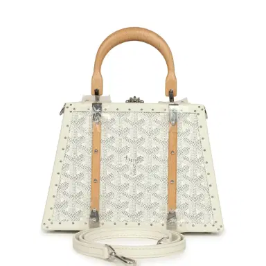 goyard Goyard Goyardine Saigon Mini Trunk White Cervon Calfskin Palladium Hardware | Thumbnail 1 goyard Goyard Goyardine Saigon Mini Trunk White Cervon Calfskin Palladium Hardware | Thumbnail 1