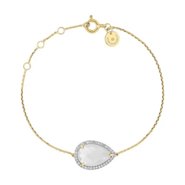 Morganne Bello Morganne Bello Alma 18K Yellow Gold Mother of Pearl & Diamond Bracelet by The Solist