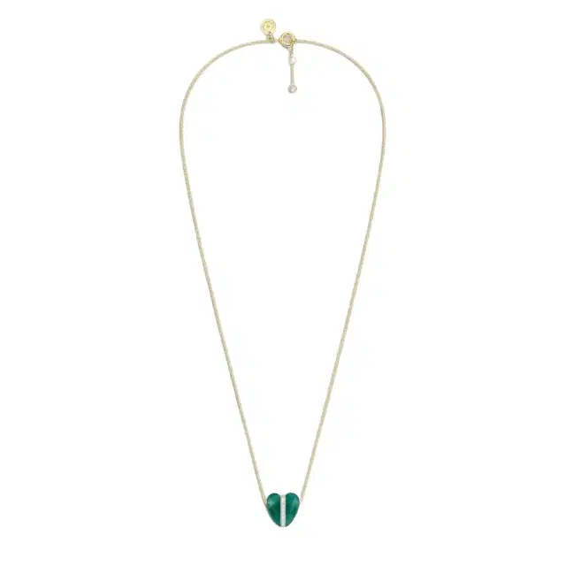 Morganne Bello Morganne Bello Infinite Love 18K Yellow Gold Agate & Diamond Heart Pendant Necklace by The Solist