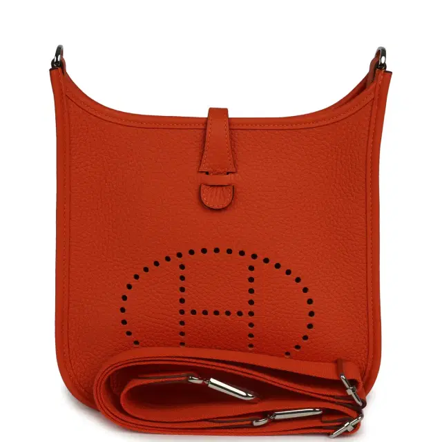 HERMÈS Hermes Evelyne 23 Tangerine Clemence Palladium Hardware