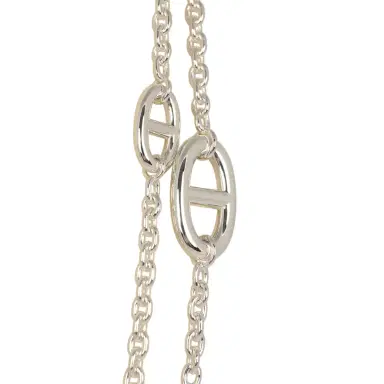 HERMÈS Hermes Farandole Rope Necklace 120cm Sterling Silver Hardware | Thumbnail 3