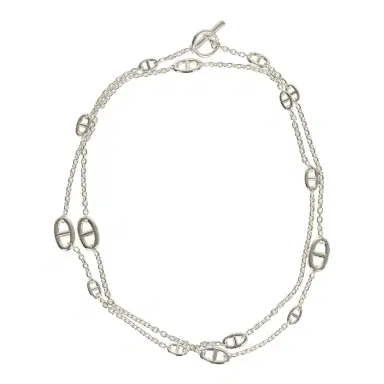 HERMÈS Hermes Farandole Rope Necklace 120cm Sterling Silver Hardware | Thumbnail 6