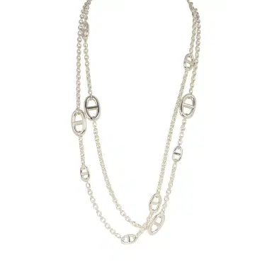 HERMÈS Hermes Farandole Rope Necklace 120cm Sterling Silver Hardware | Thumbnail 1