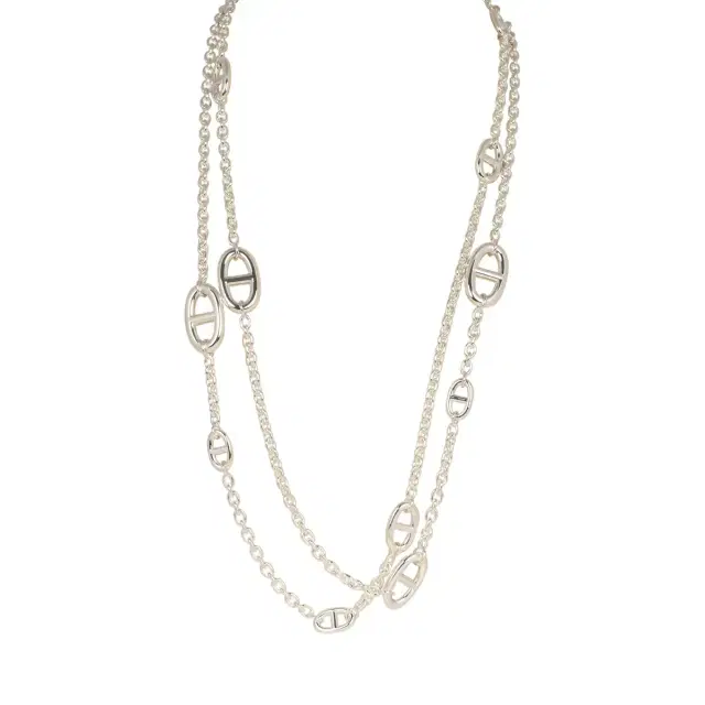 HERMÈS Hermes Farandole Rope Necklace 120cm Sterling Silver Hardware