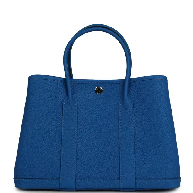 HERMÈS Hermes Garden Party 30 Bleu Hydra Negonda Palladium Hardware