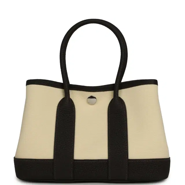HERMÈS Hermes Garden Party Neo 23 Vanille Toile Officier Canvas and Bai Brun Negonda Palladium Hardware