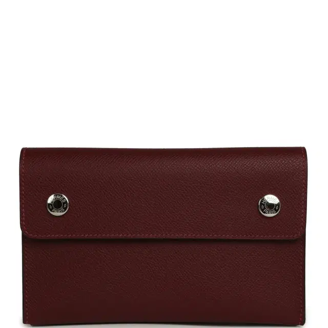 HERMÈS Hermes Hermesnap Wallet Rouge H Epsom Palladium Hardware