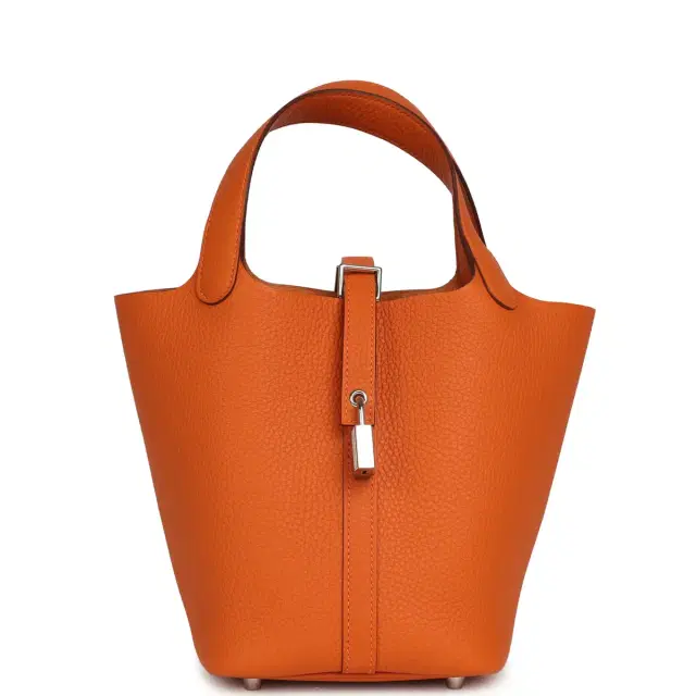 HERMÈS Hermes Picotin Lock 18 Orange Clemence Palladium Hardware