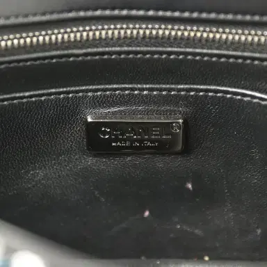 Chanel Pre-owned Chanel Mini Rectangular Flower Flap Bag Black, Navy, White Sequin Ruthenium Hardware | Thumbnail 9 Chanel Pre-owned Chanel Mini Rectangular Flower Flap Bag Black, Navy, White Sequin Ruthenium Hardware | Thumbnail 9