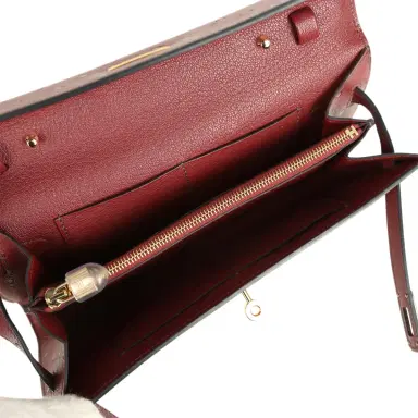 HERMÈS Pre-owned Hermes Kelly Wallet To Go Rouge H Ostrich Gold Hardware | Thumbnail 8