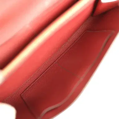 HERMÈS Pre-owned Hermes Kelly Wallet To Go Rouge H Ostrich Gold Hardware | Thumbnail 10
