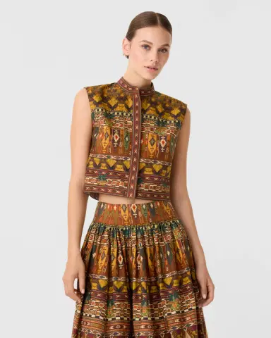 Emporio Sirenuse Andorra Top in Desert Print | Thumbnail 4