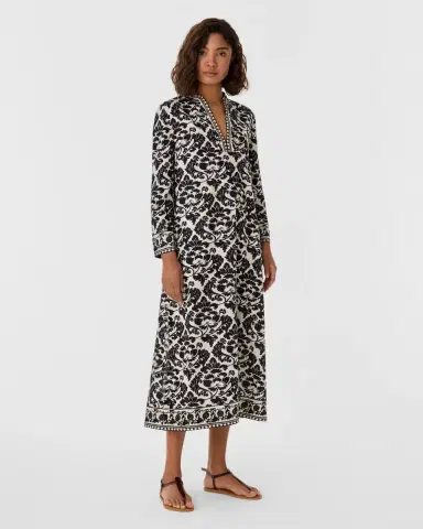 Emporio Sirenuse Giada Caftan in Lotus Flower Print | Thumbnail 2