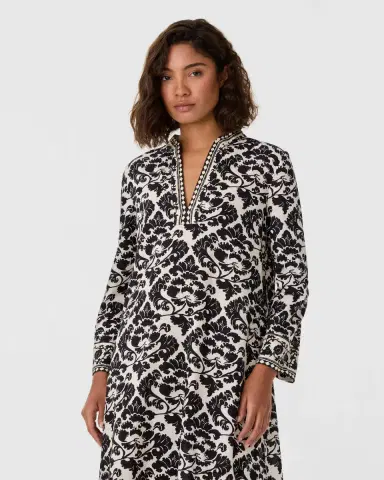 Emporio Sirenuse Giada Caftan in Lotus Flower Print | Thumbnail 4