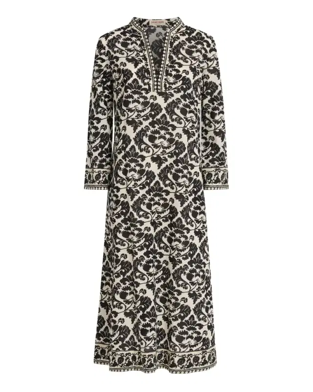 Emporio Sirenuse Giada Caftan in Lotus Flower Print