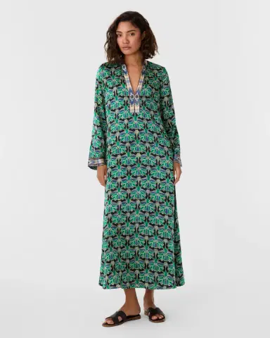 Emporio Sirenuse Jenna Caftan in Jewelry Block Print | Thumbnail 2