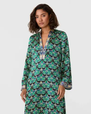 Emporio Sirenuse Jenna Caftan in Jewelry Block Print | Thumbnail 4