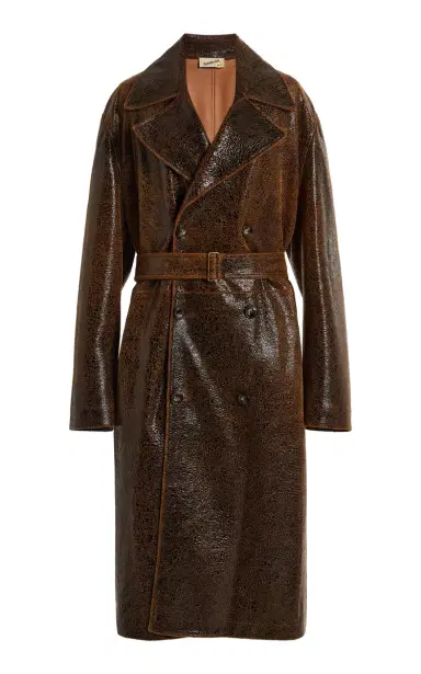 Sanderlak Belted Leather Trench Coat | Thumbnail 2