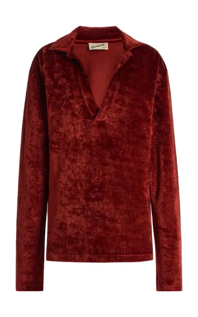 Sanderlak V-Neck Velvet Polo